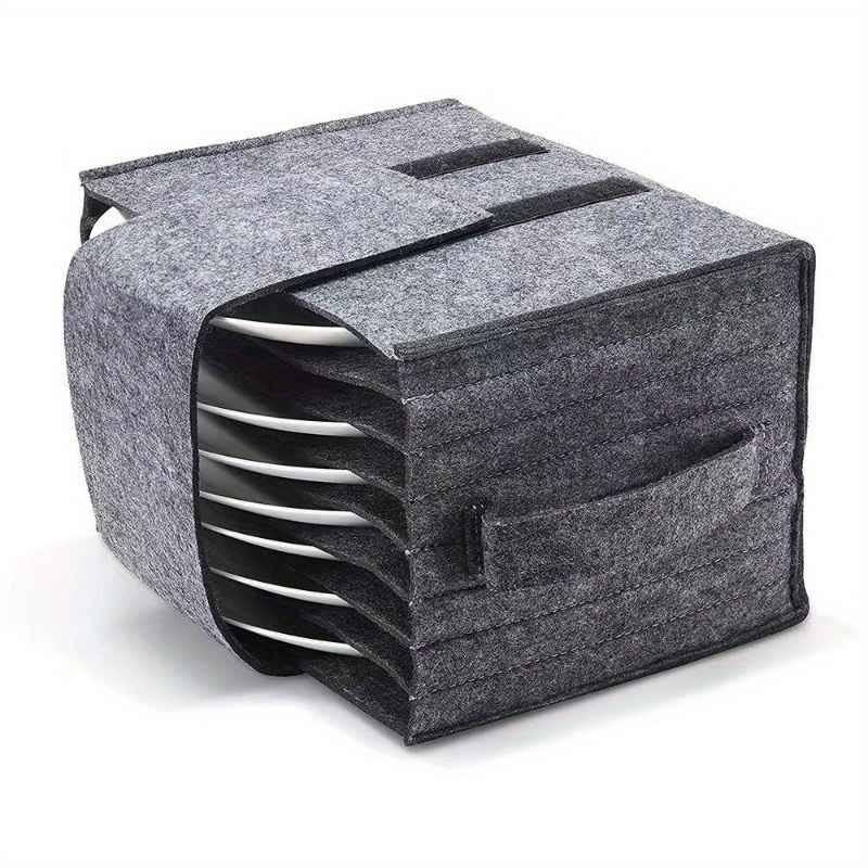 

Portable Felt Cutlery Organizer - Multi-layer Storage Bag For Plates, Cups & Utensils - Perfect For Picnics, Camping & Travel