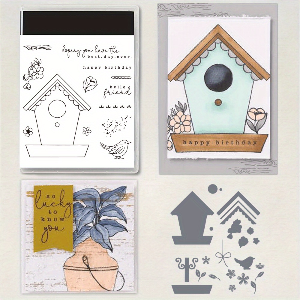 

Spring Day Country Birdhouse Stamp Cutting Dies Diy Scrapbooking Supplies Stamps Metal Dies For Cards Albums Crafts Decor