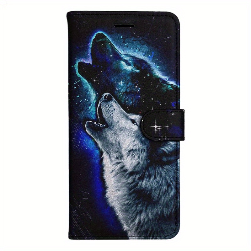 TEMU Double Wolf Pu Flip Wallet Case Compatible With Models Including S8, S9, S10, M10, A30s, A50s, Note 10, 20, A10s, A20s, A51, A71, S20, A11, A31,