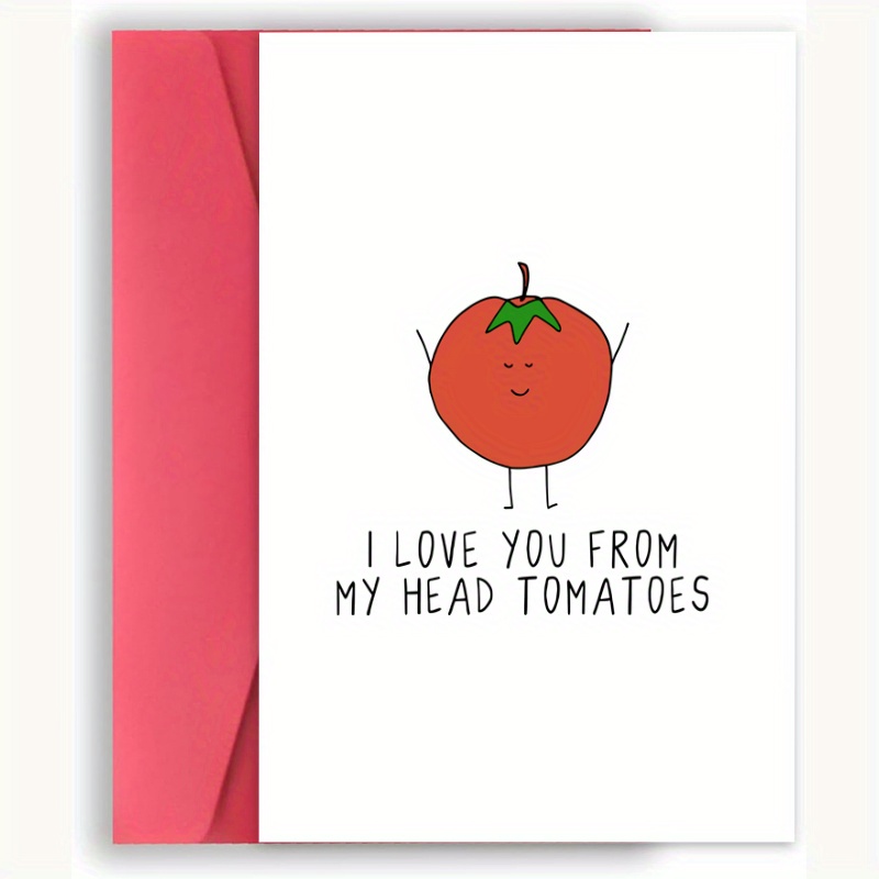 TEMU Humorous Tomato- Valentine's Day & Anniversary Cards - For Birthdays, Yous &