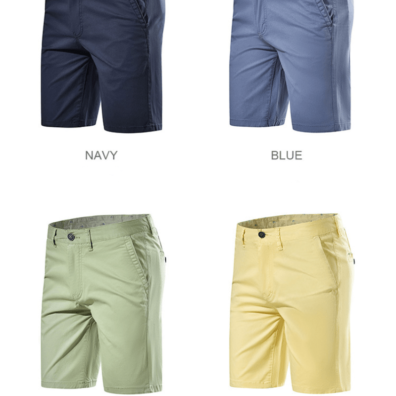 

Summer Blue Men's European And American Casual Shorts Youth Spot Cotton Mid Waist Straight Casual Solid Color Men's Pants