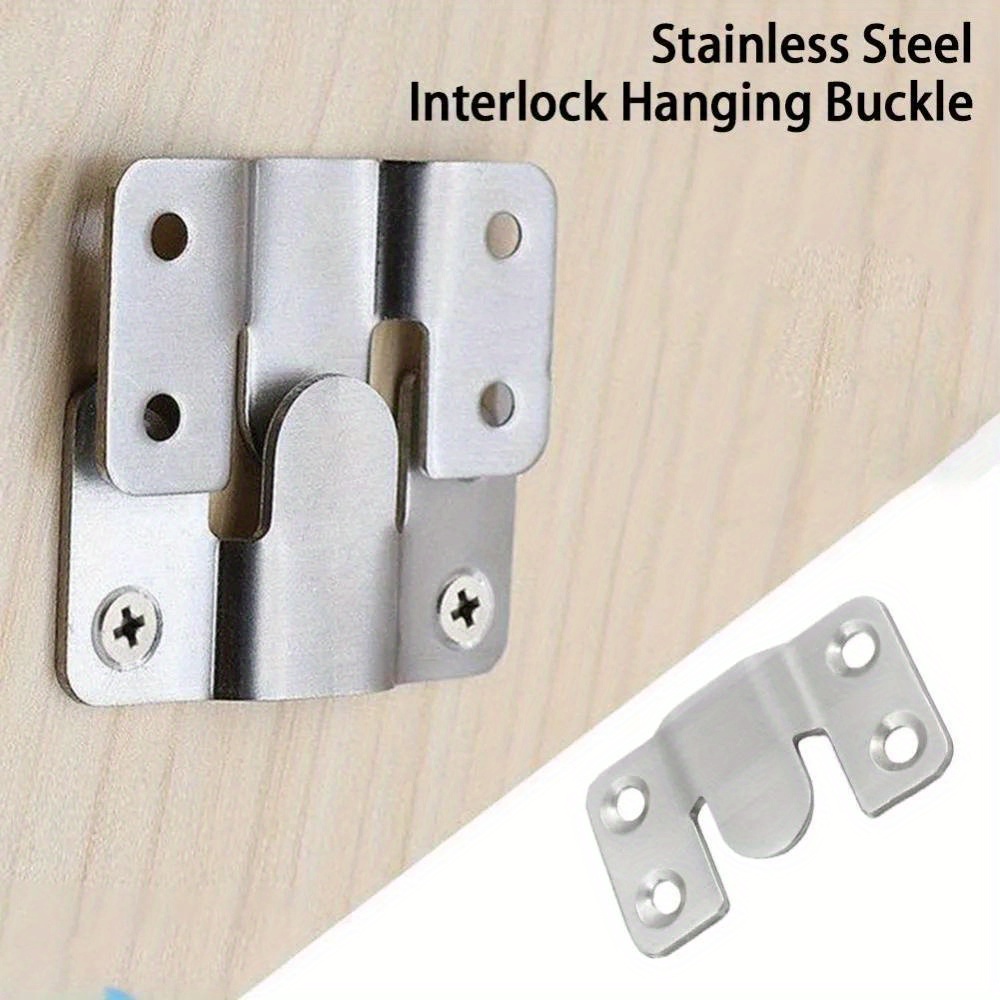 

10-piece Stainless Steel Interlocking Hooks - Easy Install Wall Mount Brackets For Picture Frames, Furniture & More - Rustproof & Strong