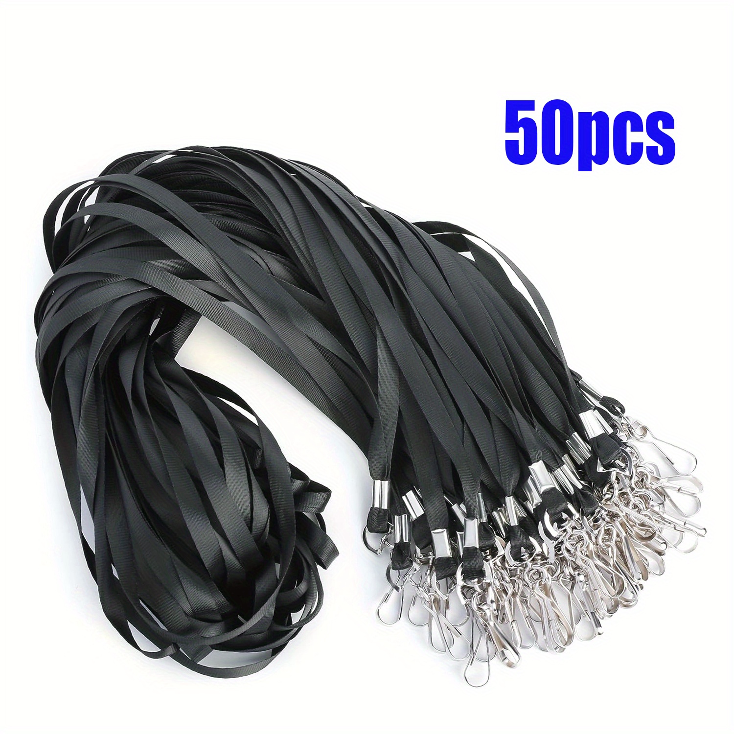 

50 Pack Polyester Lanyards For Id Badges With Swivel Hook, Durable And Skin-friendly Office Supplies