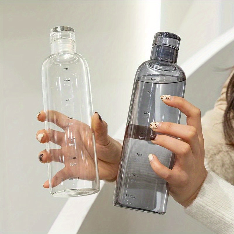 

Leak-proof & Shatterproof 500ml Water Bottle - Bpa-free, Easy-clean With Time Marker For Home & Travel