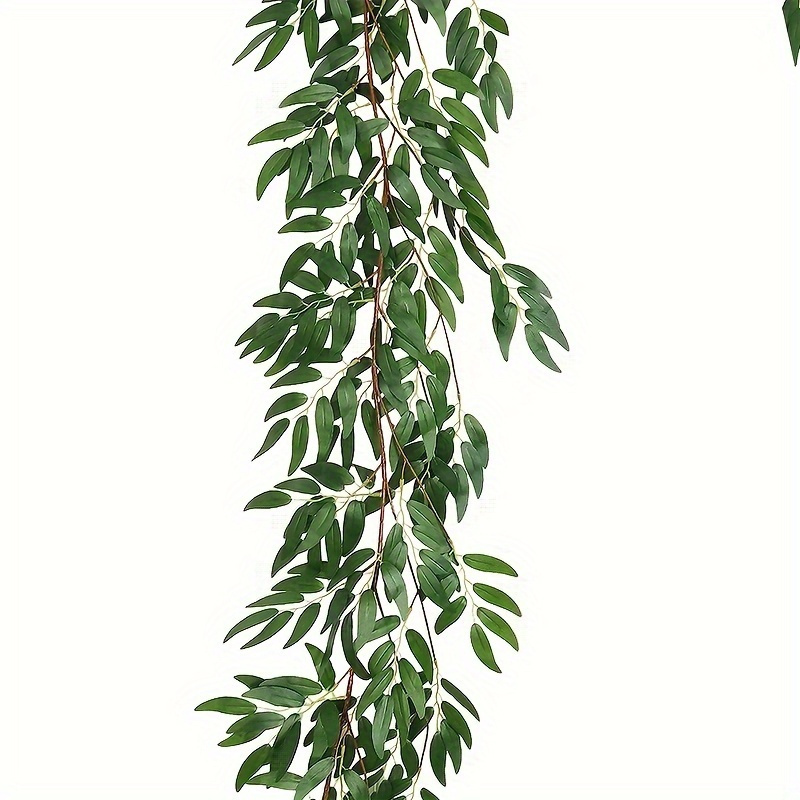

1pc Lifelike Artificial Willow Vine - Faux Silk Leaves Garland For Indoor/outdoor Decor, Perfect For Weddings, Parties & Garden Settings