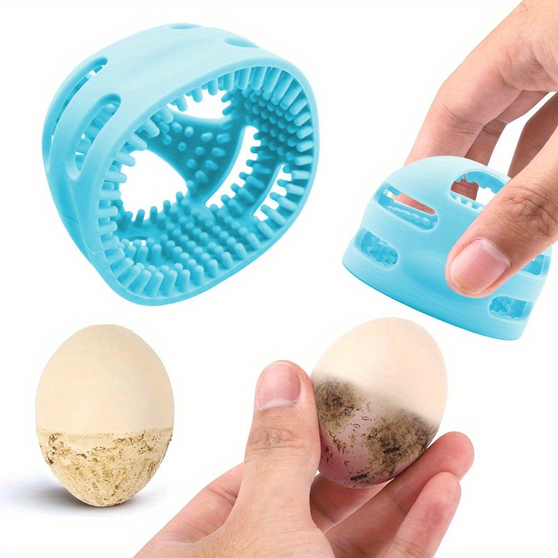 

1pc Silicone Egg Washer Brush - Reusable, Scrubbing Tool For Cleaning Fresh Eggs, Blue With Gear-like Design, Accessory For Poultry Owners, Egg Cleaner