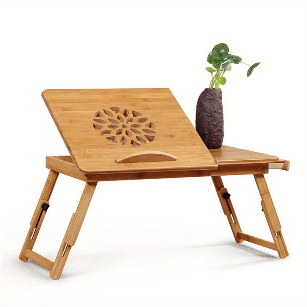 

1pc Bamboo Portable Folding Legs Laptop Notebook Pc Table Bed Sofa Desk