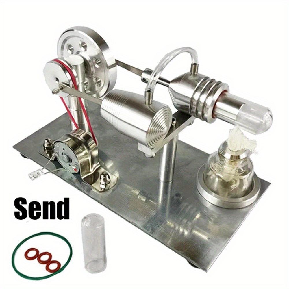 

Aluminum Alloy Air Stirling Engine Alternator - External Combustion Physics Science Educational Model For Teaching And Collection Gift.