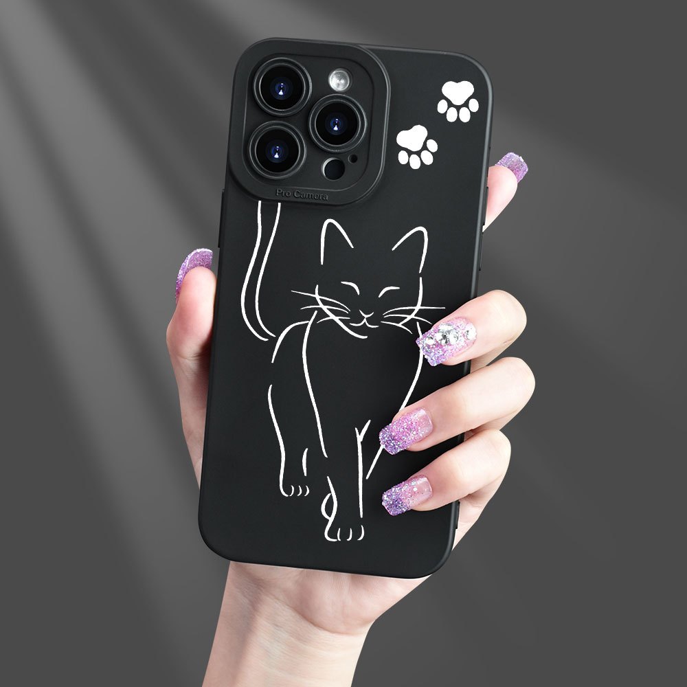 TEMU Walking Cat Creative Print Phone Case,for Iphone 15/14/13/12/11, Iphone15/15plus/15pro/15promax, Iphone 14/14plus/14pro/14promax, Iphone13/13