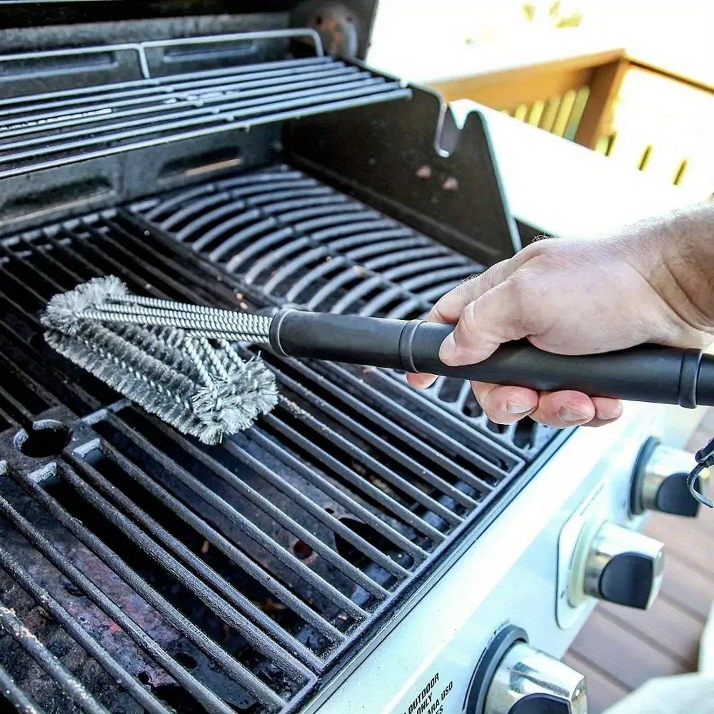 

Stainless Steel Bbq Grill Cleaning Brush & Scraper - Non-stick, Multi-purpose Wire Bristles For Outdoor Camping & Kitchen Use