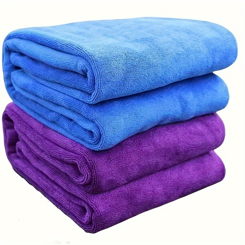 

Hypoallergenic Quick-dry Microfiber Towels Set & Hair Wrap - 90% Polyester, 10% Polyamide, Ultra-absorbent Multi-purpose Thickened Fiber Towels For Hair Care, Kitchen, Bathroom, Car & Outdoor Use
