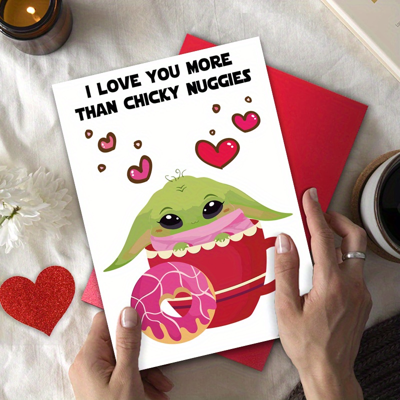 

Adorable Valentine's Day Card - Perfect For Girlfriend, Boyfriend, Wife, Or Husband - 'i Love You More Than Chicky Nuggies' Anniversary & Birthday Greeting