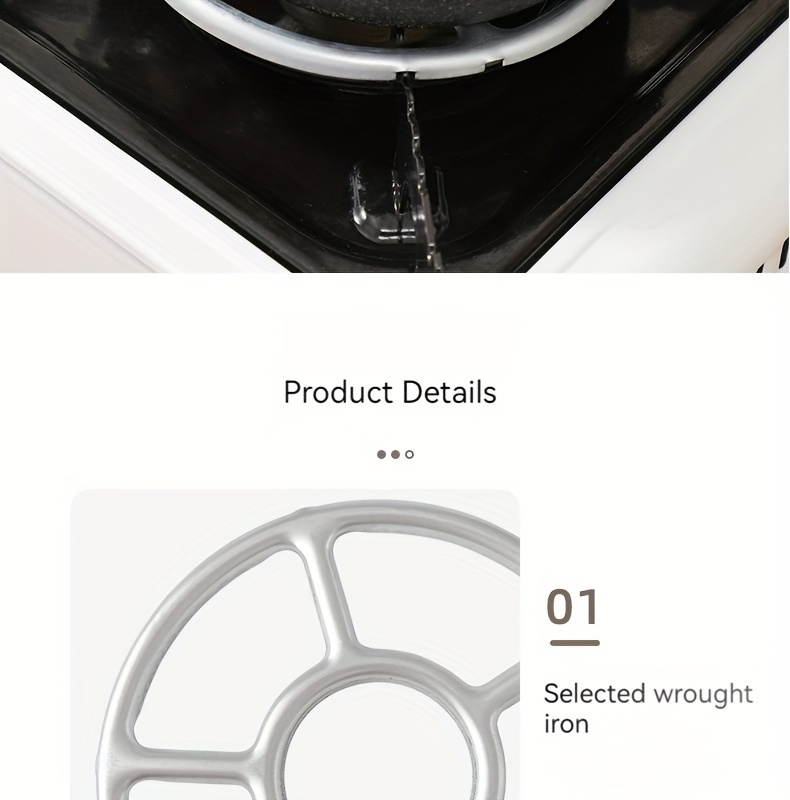 stainless steel gas stove frame with non slip feet   kitchen accessory for safe cooking details 4