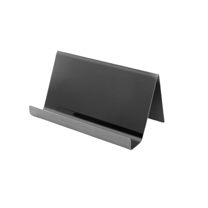 Image of 1pc Metal Stainless Steel Business Card Holder, Mirror End, In 3 : Golden, Silvery, And Black, Desktop Business Card Display Stand, Card Box, Easy And Elegant