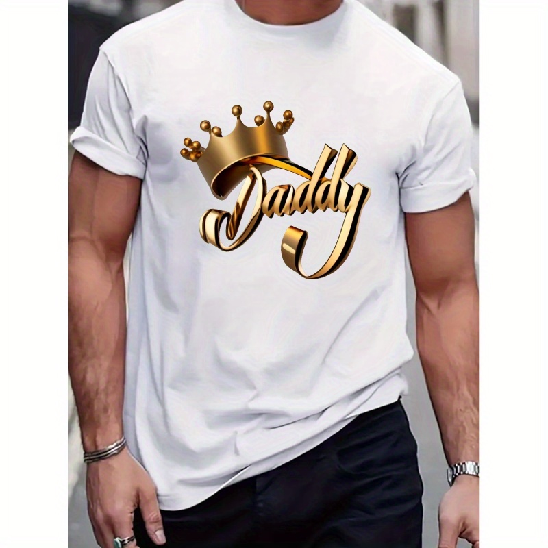 

Gold Daddy Calligraphy Crown Fitted Men's T-shirt, Sweat-wicking And Freedom Of Movement