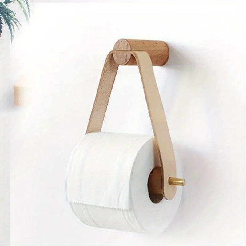 Rustic Wooden Toilet Paper Roll Holder, Wall-mounted Vintage Bathroom Accessory, Toilet Paper Holder, Bathroom