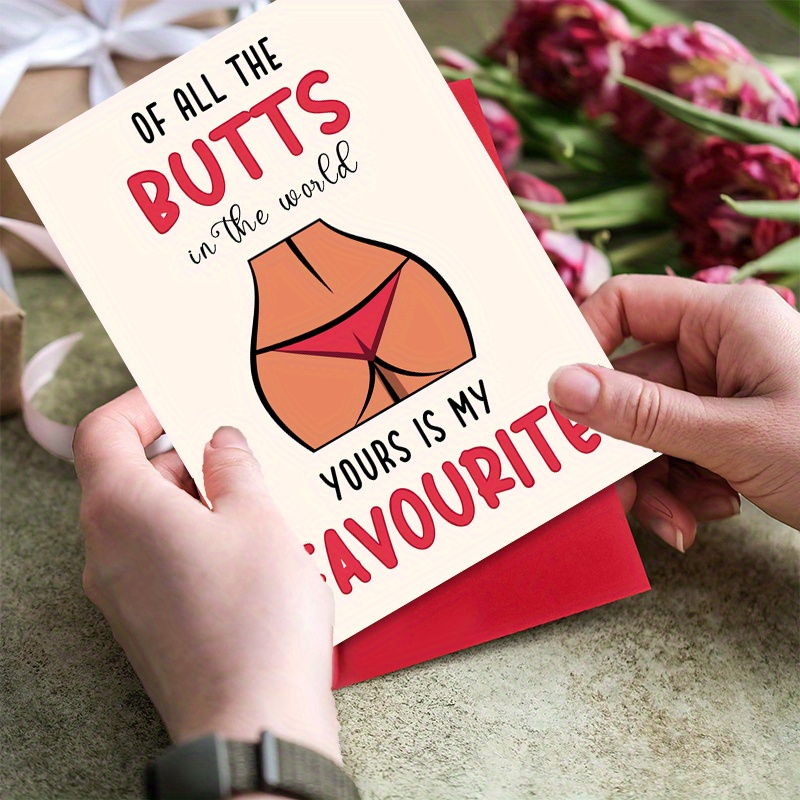 

Humorous Romantic Greeting Card For Her - "favorite Butt" Naughty Anniversary, Valentine's, Birthday Card - High-quality Paper Material - Expressive Love Card For Wife Or Girlfriend