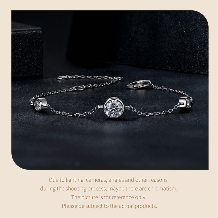 elegant starry moissanite bracelet 925 sterling silvery with 0 5ct 0 1ct stones     or gifting to women details 7