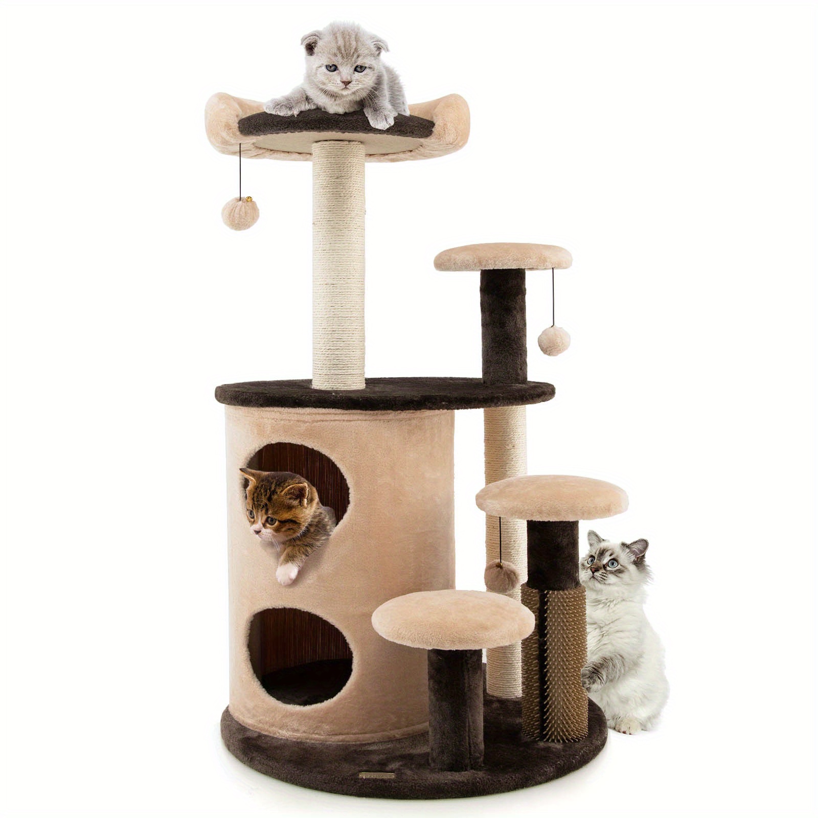 

Tangkula 40'' Cat Tree Tower Multi-level Activity Tree With 2-tier Cat-hole Condo Coffee