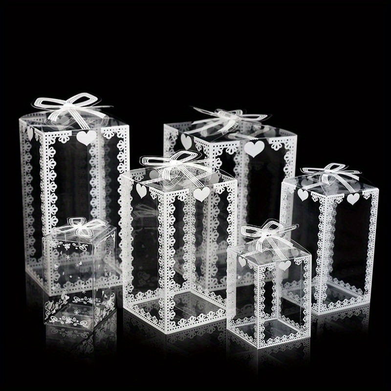 

[top-] 10pcs Pvc Gift Boxes Printed - For Wedding Favors, Reception Decor &