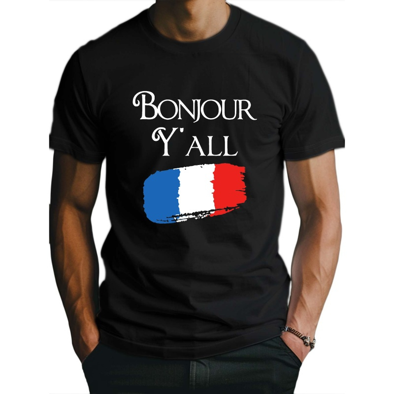 

France Bonjour Y All Fitted Men's T-shirt, Sweat-wicking And Freedom Of Movement