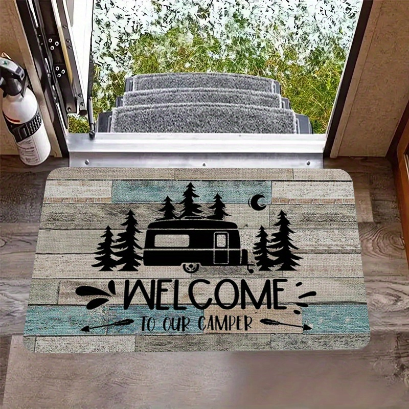 

Rustic Welcome To Our Camper Doormat Door Mat For Home Entrance, Farmhouse Camping Floor Mats For Front Indoor Inside Outdoor Outside Entryway Rug 15.8x23.6 Inch Welcome Mat