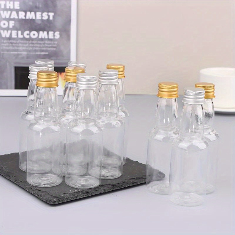 

10pcs Clear Glass Bottles With Gold Aluminum Caps, Portable Travel Size, Empty Mini Bottles For Essential Oils, Perfumes, Serums, Cosmetic Samples