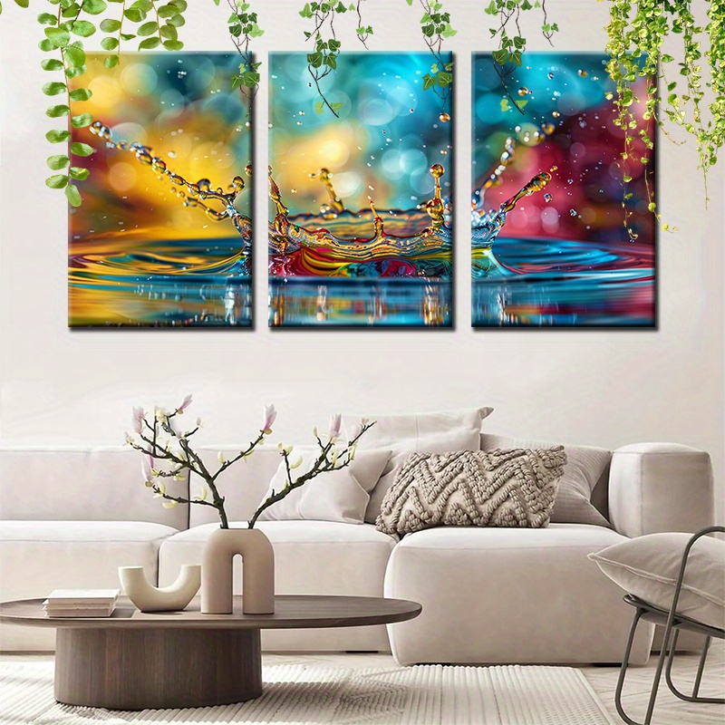 Frame Canvas Poster Ready Hang Water Droplet Art Wall - Temu