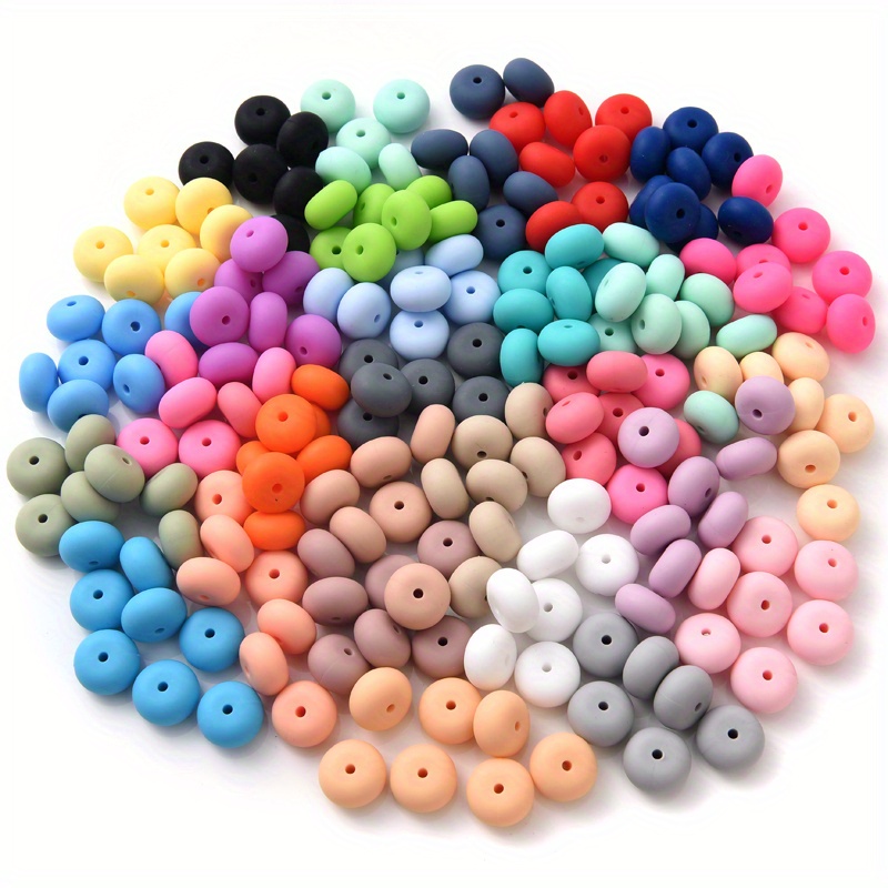 

100pcs 14mm Silicone Beads, Multicolour Silicone Beads Silicone Spacer Beads For Making Bracelets, Necklaces, Pacifiers, Chain Pens, Bead Accessories