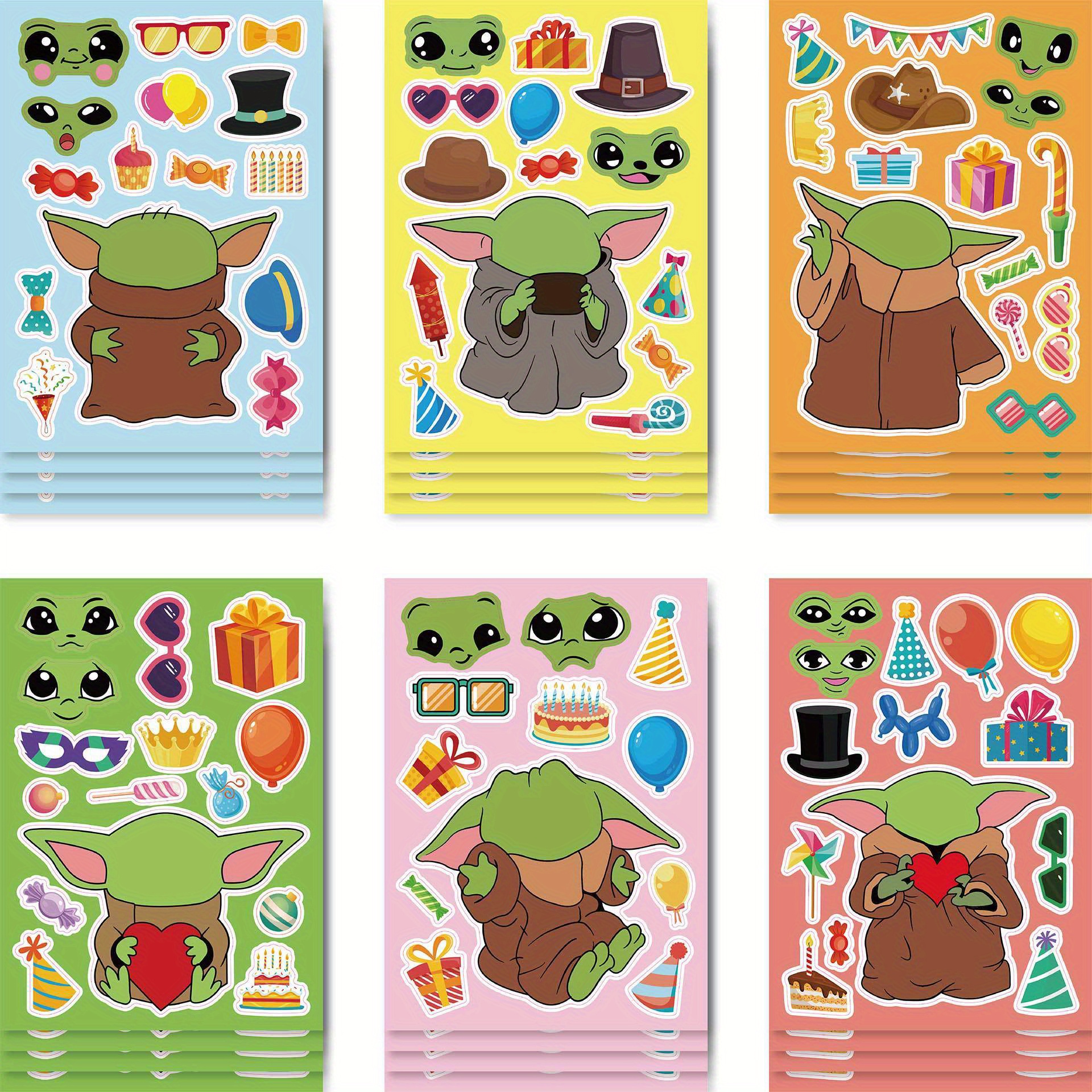 

Disney Star Wars Character Puzzle Stickers Set Of 12, Reusable Master Yoda And Friends Decorations, Perfect Party Favors And Rewards For Students, Fun Activity, Paper Material By Ume.