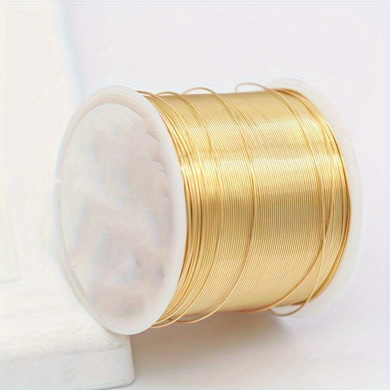 

100m 14k Gold-plated Copper Wire, Alloy Material, & Elegant For Making, Craft Supplies