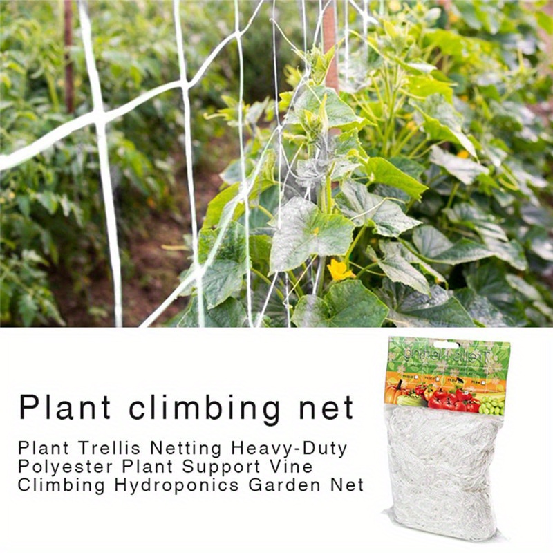 

Heavy-duty Pp Plant Trellis Netting, White Vine Climbing Support For Hydroponics Garden, Multi-use Polyester Accessories