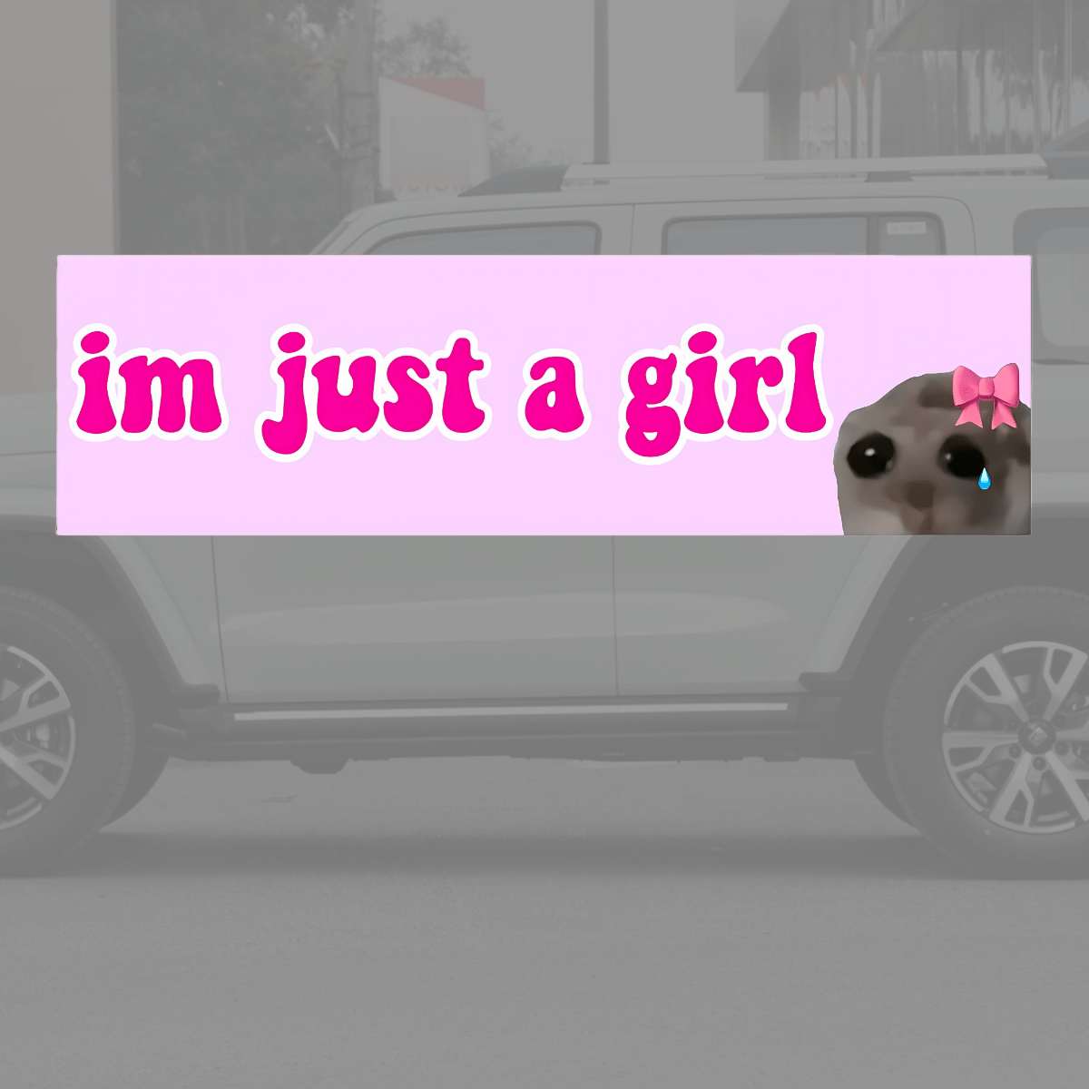 

Just A Girl" Funny Meme Bumper Sticker - Durable Weatherproof Vinyl Decal For Cars & Laptops, Perfect For Adding Personality To Your Vehicle Or Gear