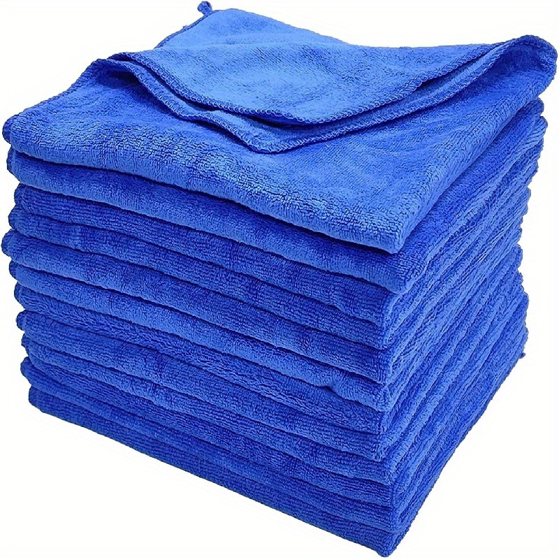 

10pcs Microfiber Towels - For Car Wash, Detailing & Cleaning (blue), Car Washing, Drying, Treatment