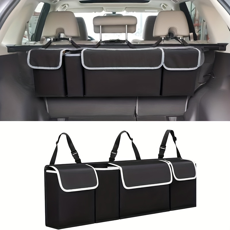 

1pc High Capacity Car Boot Back Seat Trunk Storage Bag Organizer Pocket Waterproof Oxford Storage Box Organizer Stowing Tidying Interior Accessories