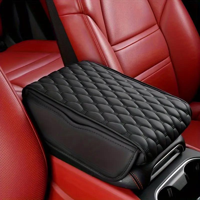 

Quilted Memory Foam Car Armrest Cushion - Fit Pvc Heightening Pad For & Storage, Protection For Armrest, Car Armrest Cover