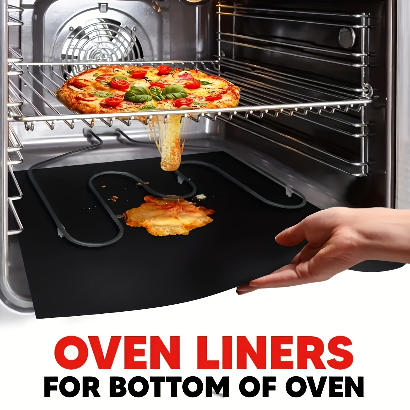 

2-pack Silicone Oven Liners For Bottom Of Electric Oven, , , Heavy Duty, Reusable Mats For Electric And Gas Grills, Bbq Accessories,