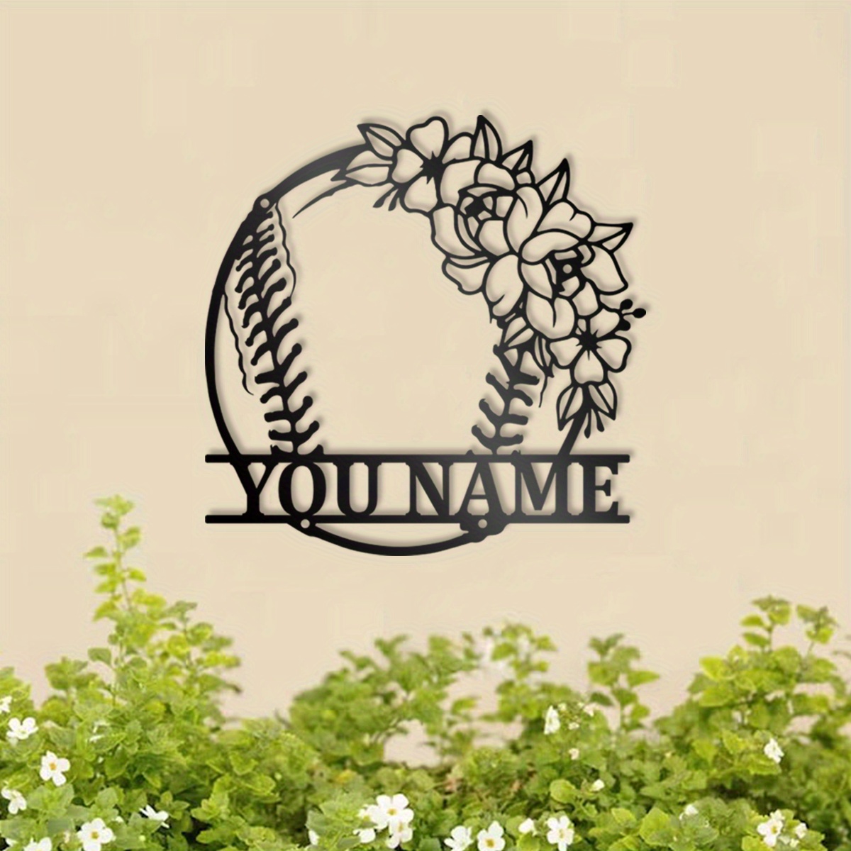

Custom Floral Baseball & Softball Metal Wall Art - Personalized Name Sign For Mom, Flower Girl, Or Player - Perfect Home Decor Gift