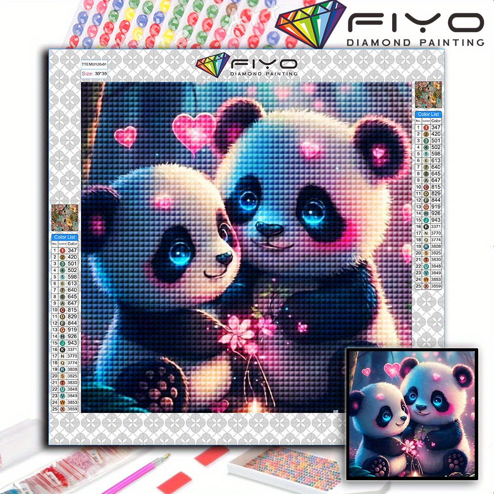 

Diamond Painting Kits For Adults, Panda Father And Son Diamond Art Painting Kits Full Drill Round Diamond Painting For Home Wall Decor, Diy Art Painting Craft Wall Decoration For Gifts 13.81x13.81in
