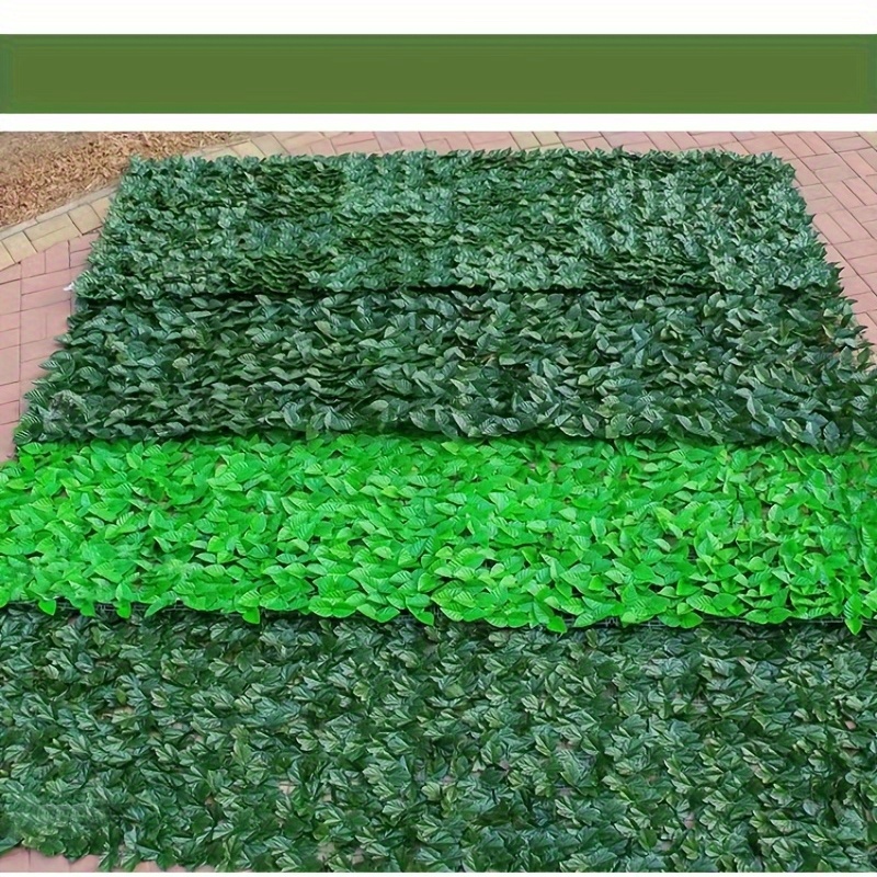 

1pc Green Artificial Plant Fence - 19.69" X 118.11" Vertical Leaf Hedge For Privacy, Climbing Tiger & Carrot Designs