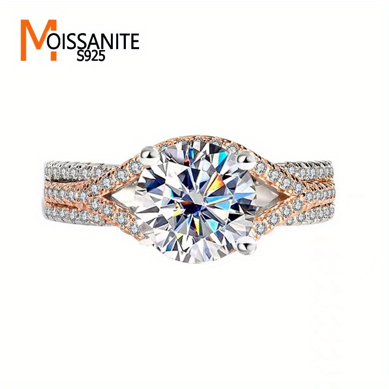 

925 2 Moissanite -tone For Women, , , Engagement , For Girlfriend, Mother, , , Jewelry For , , New , 's Day, , Box, . 3g