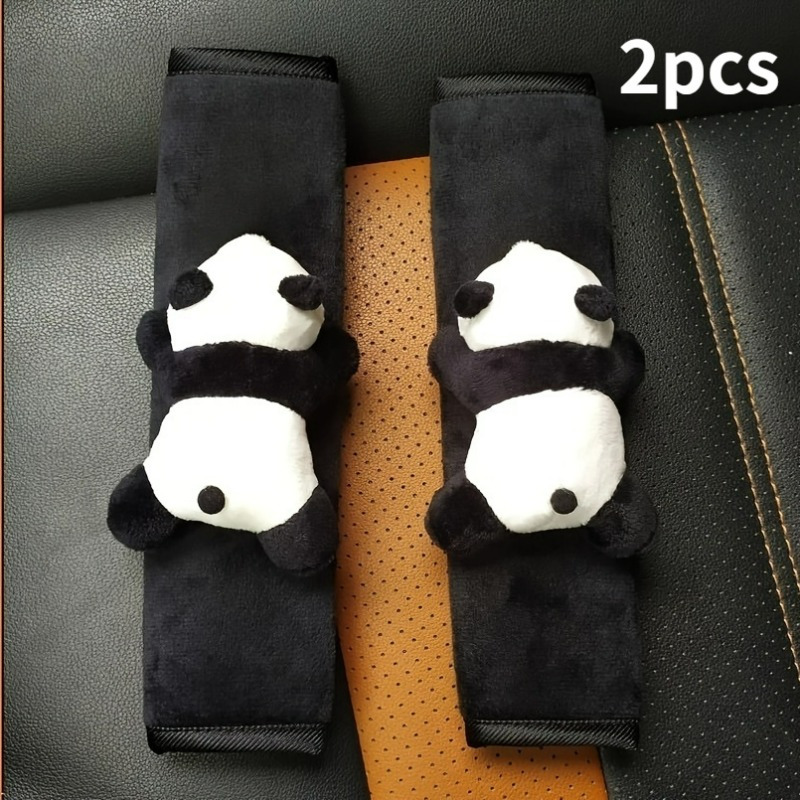 

2pcscar Cute Panda Seat Belt Shoulder Cover Car Female Decorative Safety Belt Cover A Pair Of Soft 4 Seasons Universal
