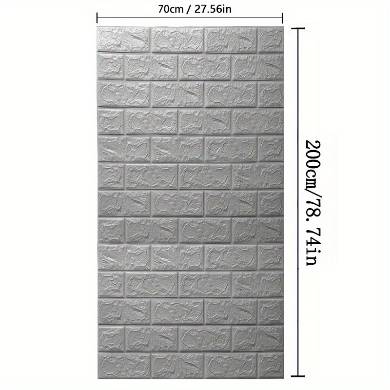 

3d Self Adhesive Foam Wall Stickers 70cmx1m/2m - Diy Waterproof & Mildew Proof Wall Panel For Living Room, Bathroom, Kitchen Decor - Soft Texture Wallpaper