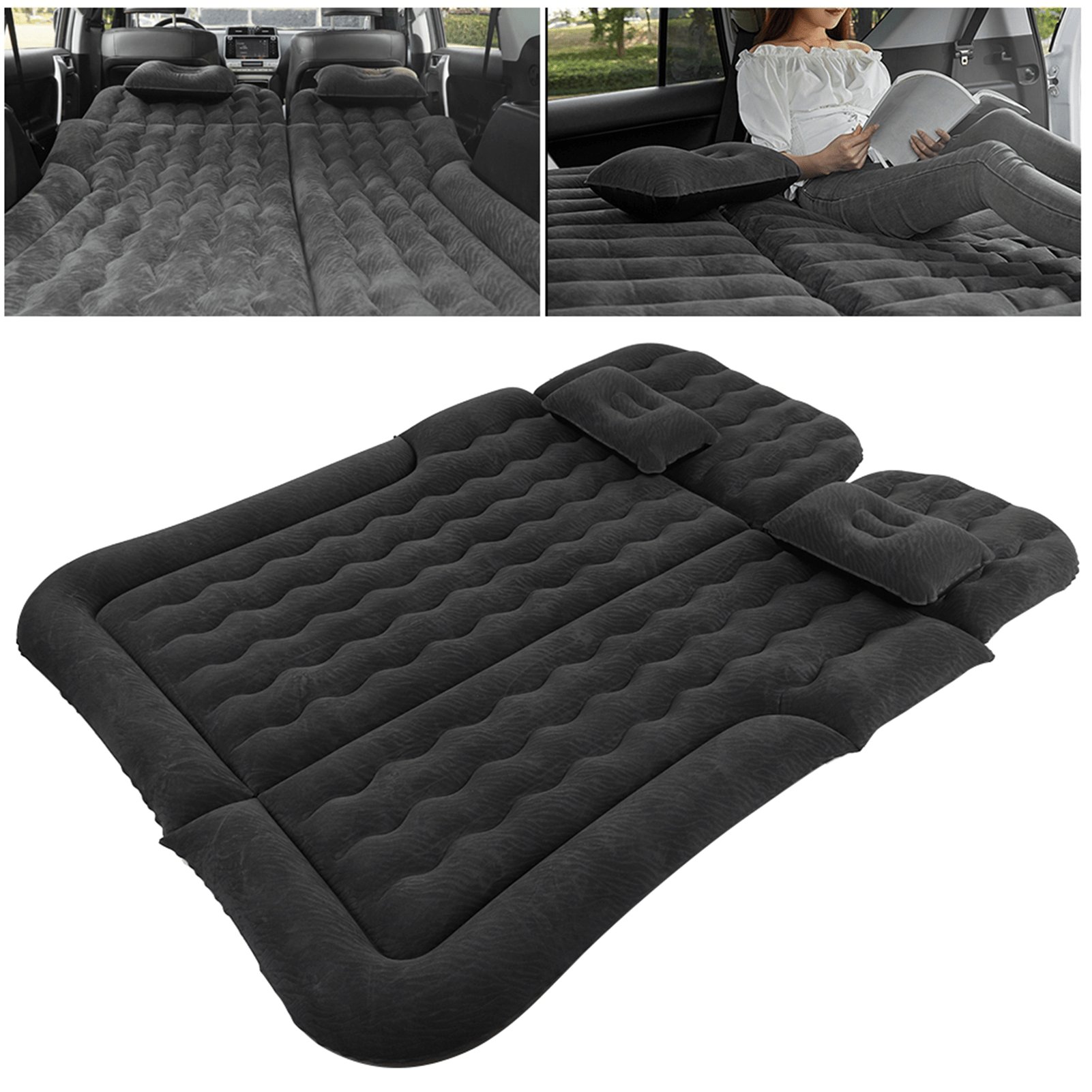 

2‑in‑1 Multifunction Inflatable Mattress Pvc Flocking Sleeping For Car Suv