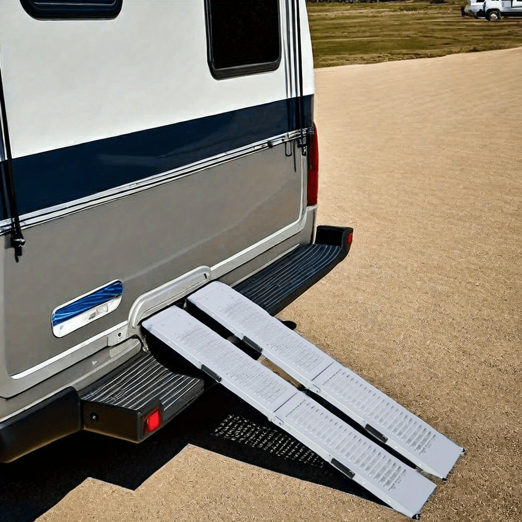 

Convenient Loading Ramps Pack Of 2 Folding Ramp, 950 Lbs Max Folding Ramp For Moto And Bike Access Ramp, Resistant And Convenient Size 63''