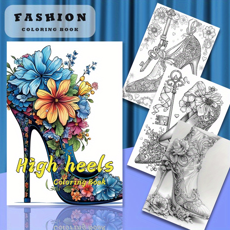 

Deluxe High Heels Coloring Book For Adults - 22 Pages, Soft Cover, Style - Perfect Gift For Birthdays & Holidays