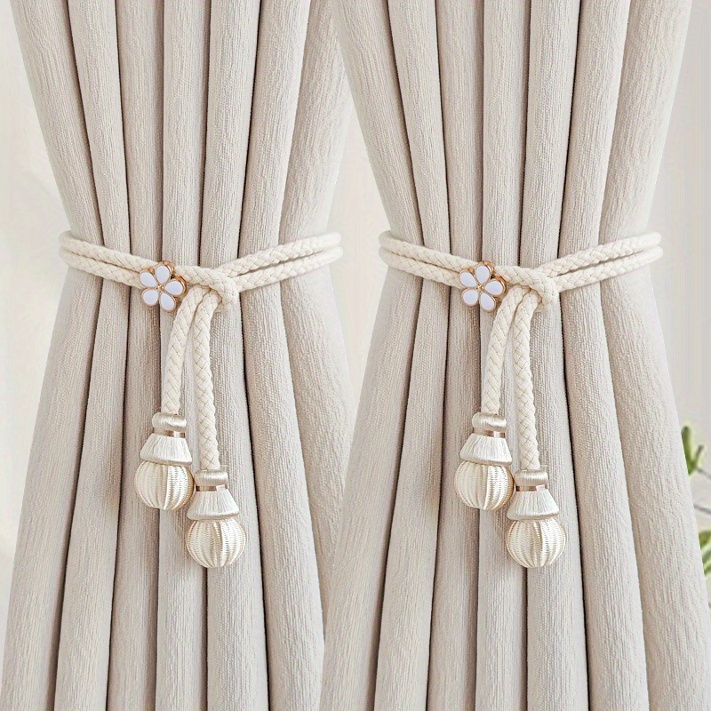 

2-pack Modern Cotton Curtain Tiebacks - Creative Woven Rope Design For Home Decor Quilt Quilt Set