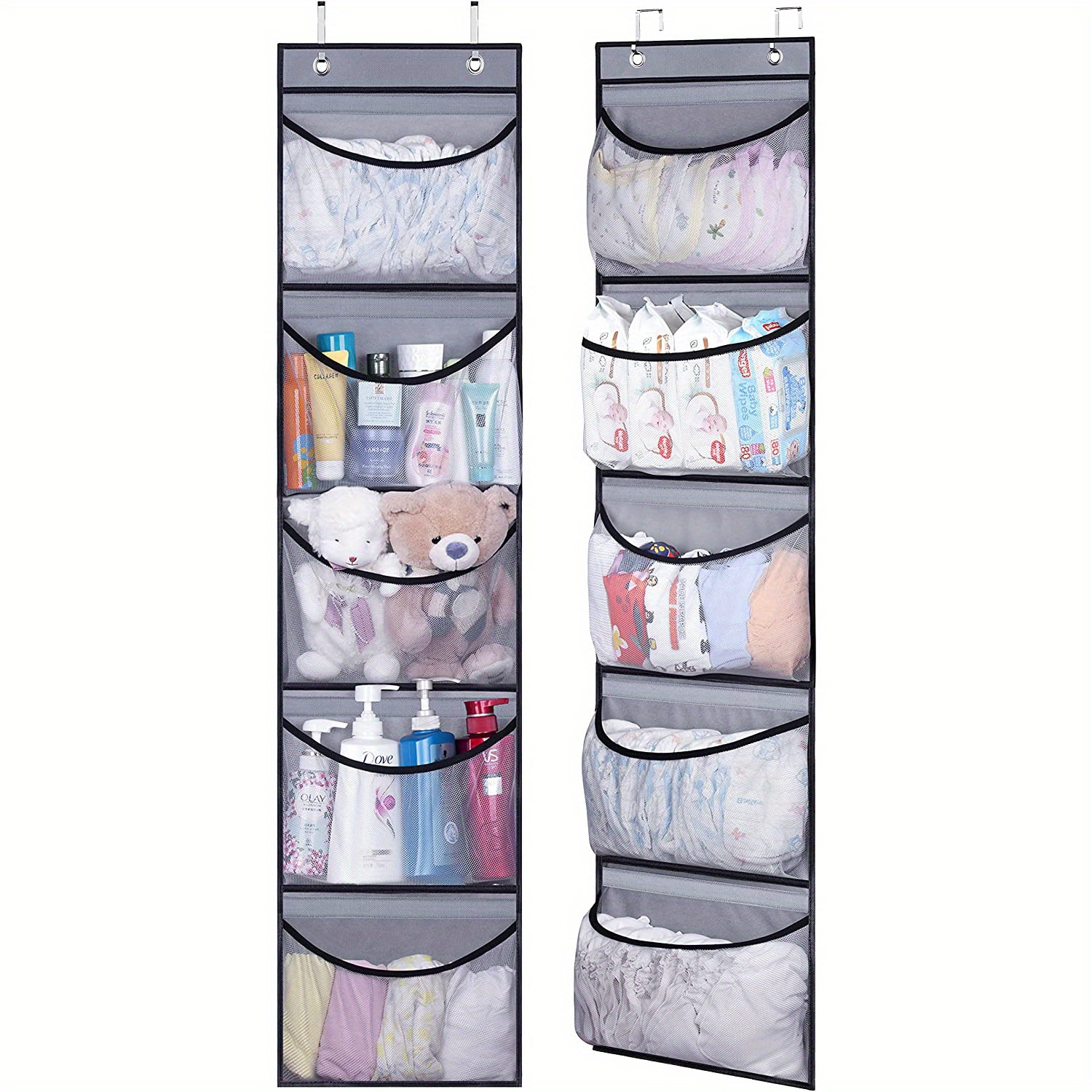 5 layer over the door organizer large hanging storage bag for toys clothes     non woven fabric with lining board details 0