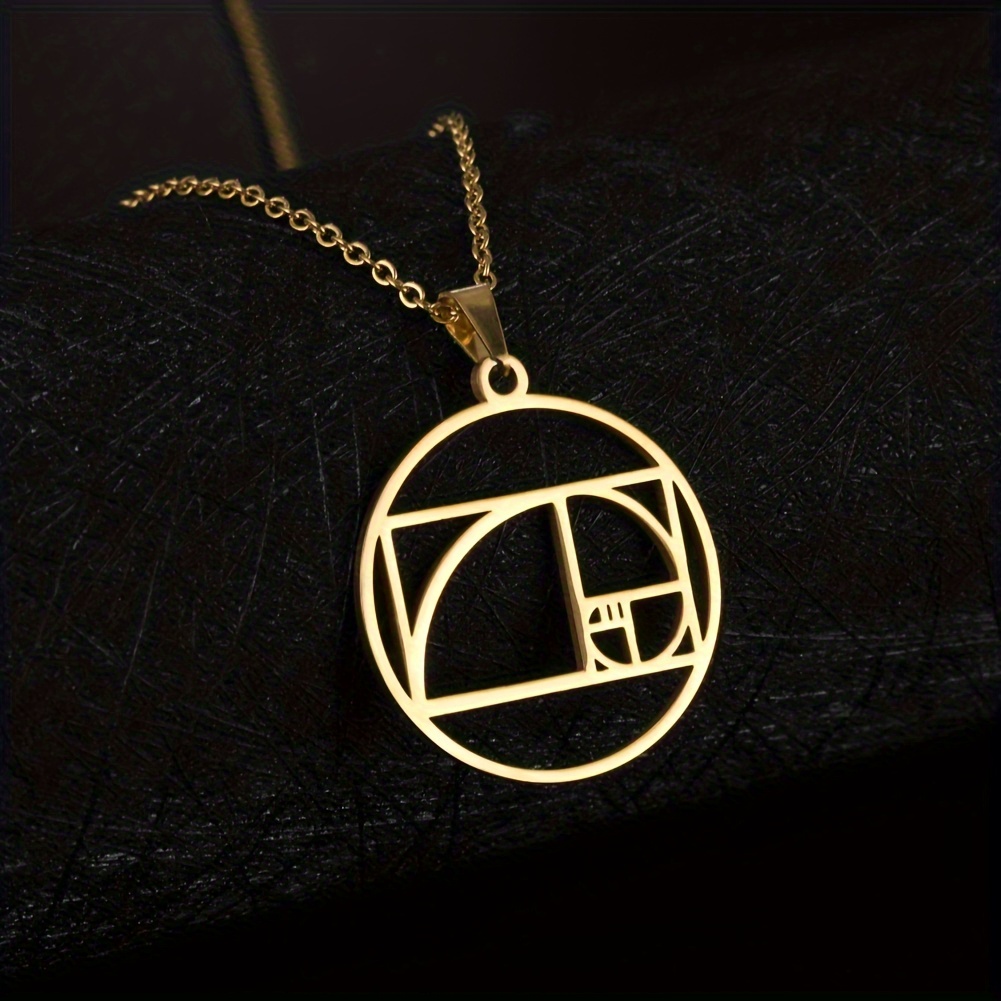 

Stylish Necklace For Math Enthusiasts - Unisex Stainless Steel Ratio Pendant