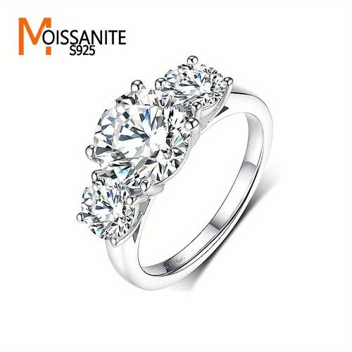 luxury 925 sterling silver moissanite ring 2ct 4ct vintage bohemian and romantic design unisex fashion engagement wedding band ideal for proposal anniversary birthday christmas gift everyday party wear with gift box